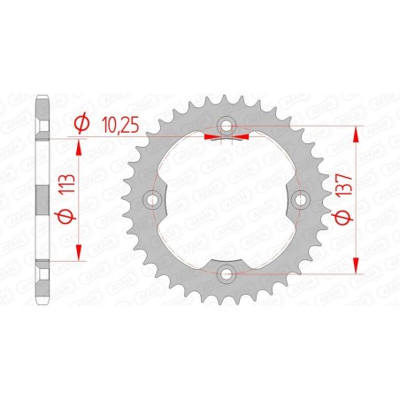 Corona AFAM acero estándar 14412 - Paso 520 - motoscamaralweb.com