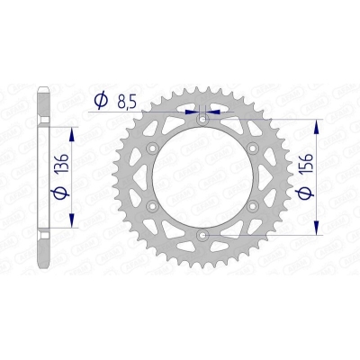 Corona AFAM aluminio 15206 - Paso 520 - motoscamaralweb.com