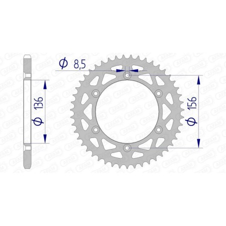 Corona AFAM aluminio 15206 - Paso 520 - motoscamaralweb.com