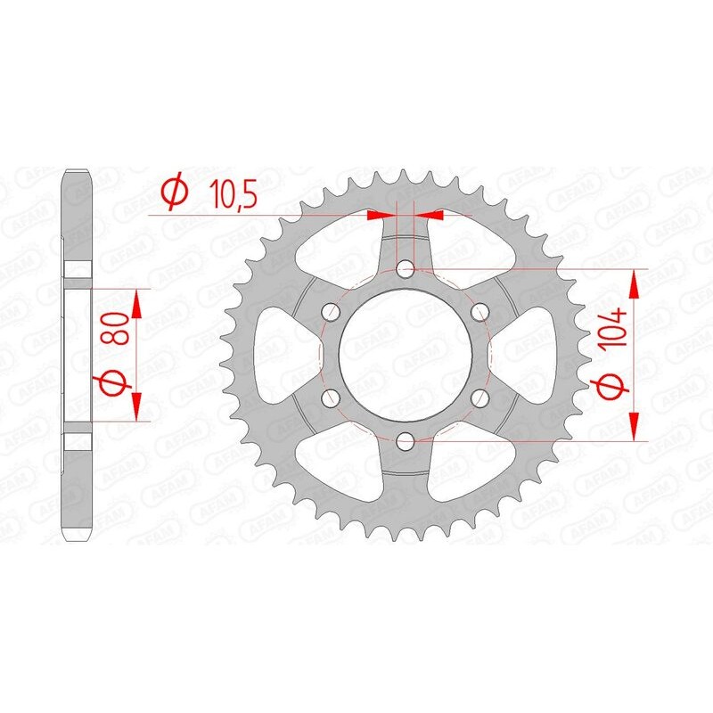 Corona AFAM acero estándar 16610 - Paso 525 - motoscamaralweb.com Corona AFAM acero estándar 16610 - Paso 525 - motoscamaralweb.com