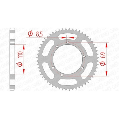 Corona AFAM acero estándar 59104 - Paso 428 - motoscamaralweb.com