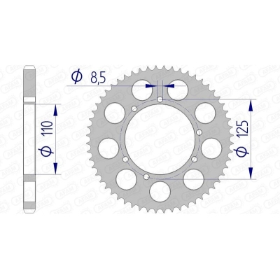 Corona AFAM aluminio 60104 - Paso 428 - motoscamaralweb.com