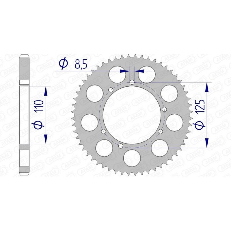 Corona AFAM aluminio 60104 - Paso 428 - motoscamaralweb.com Corona AFAM aluminio 60104 - Paso 428 - motoscamaralweb.com