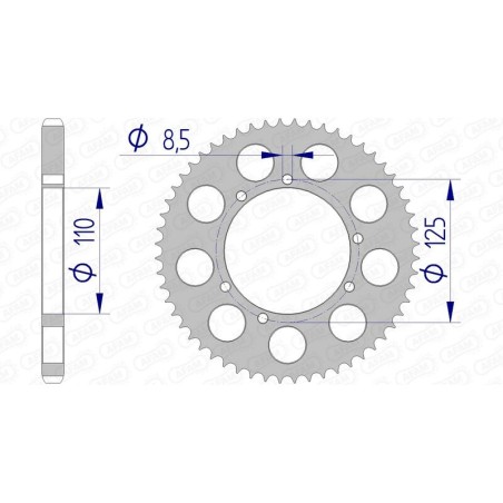 Corona AFAM aluminio 60104 - Paso 428 - motoscamaralweb.com