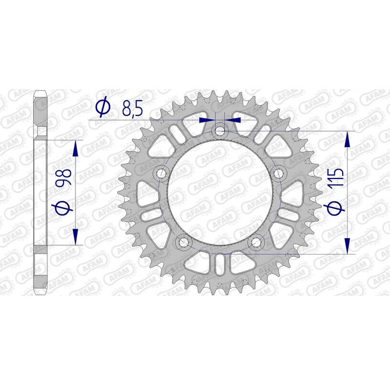 Corona AFAM aluminio ultraligera autolimpiable 72101 - Paso 420 - motoscamaralweb.com Corona AFAM aluminio ultraligera autolimpiable 72101 - Paso 420 - motoscamaralweb.com