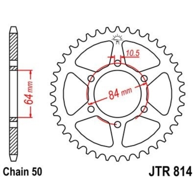 Corona JT 814 de acero con 43 dientes - motoscamaralweb.com