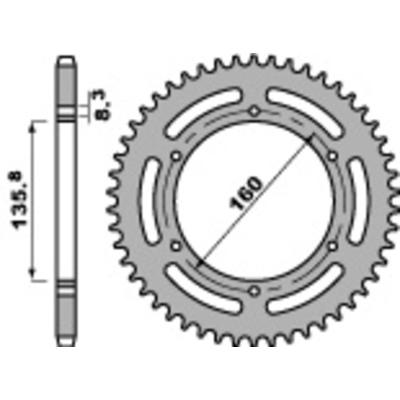 Corona PBR acero C45 estándar 3552 - 520 - motoscamaralweb.com