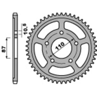 Corona PBR acero C45 estándar 828 - 525 - motoscamaralweb.com