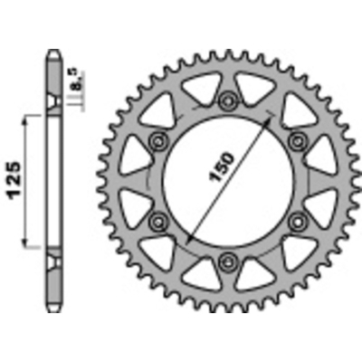 Corona PBR acero C45 estándar 899 - 520 - motoscamaralweb.com