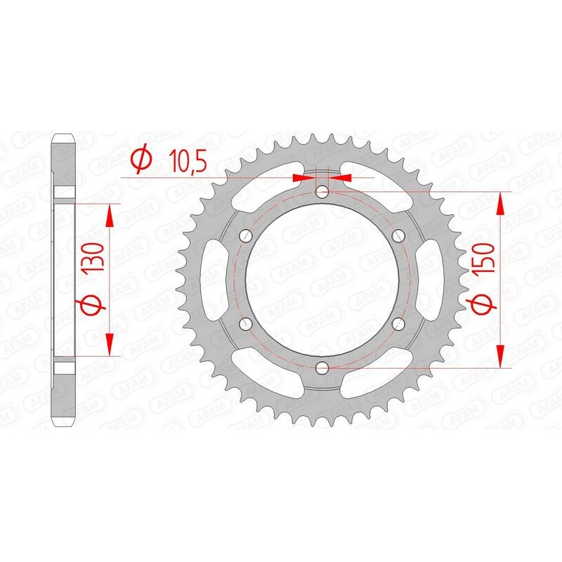 Corona AFAM acero estándar 10502 - Paso 525 - motoscamaralweb.com Corona AFAM acero estándar 10502 - Paso 525 - motoscamaralweb.com