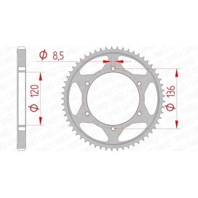 Corona AFAM acero estándar 12313 - Paso 428 - motoscamaralweb.com