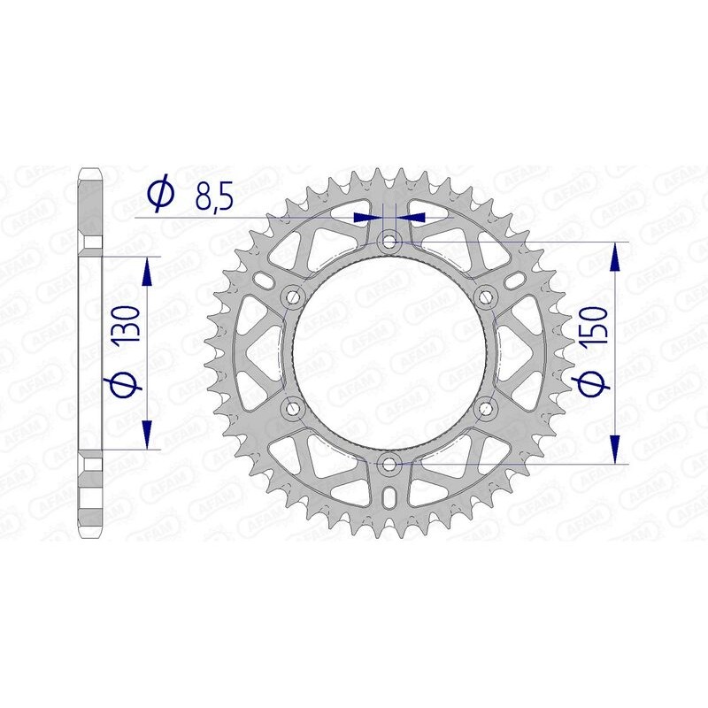 Corona AFAM aluminio ultraligera autolimpiable 13323 - Paso 520 - motoscamaralweb.com