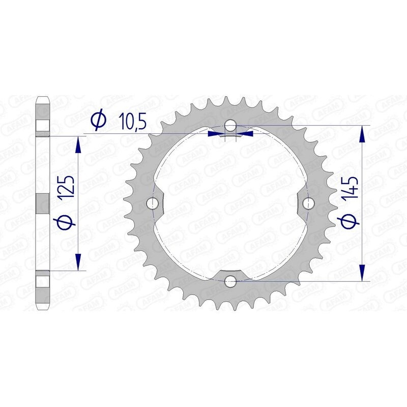 Corona AFAM aluminio 13407 - Paso 520 - motoscamaralweb.com Corona AFAM aluminio 13407 - Paso 520 - motoscamaralweb.com