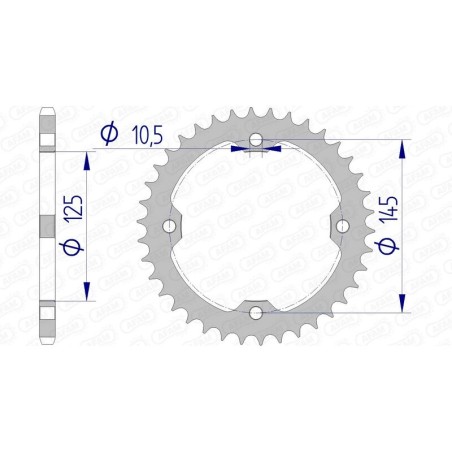 Corona AFAM aluminio 13407 - Paso 520 - motoscamaralweb.com