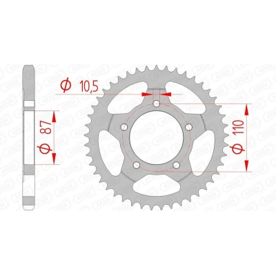 Corona AFAM acero estándar 14404 - Paso 525 - motoscamaralweb.com
