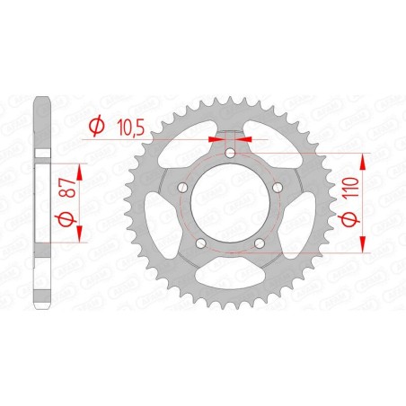 Corona AFAM acero estándar 14404 - Paso 525 - motoscamaralweb.com