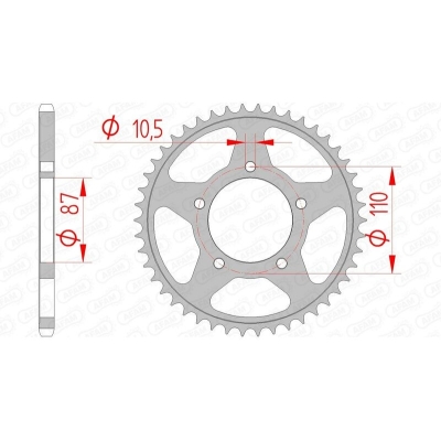 Corona AFAM acero estándar 14405 - Paso 520 - motoscamaralweb.com