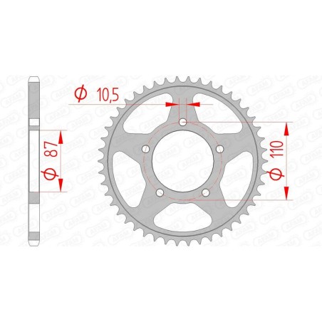Corona AFAM acero estándar 14405 - Paso 520 - motoscamaralweb.com