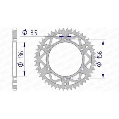 Corona AFAM aluminio ultraligera autolimpiable 15206 - Paso 520 - motoscamaralweb.com
