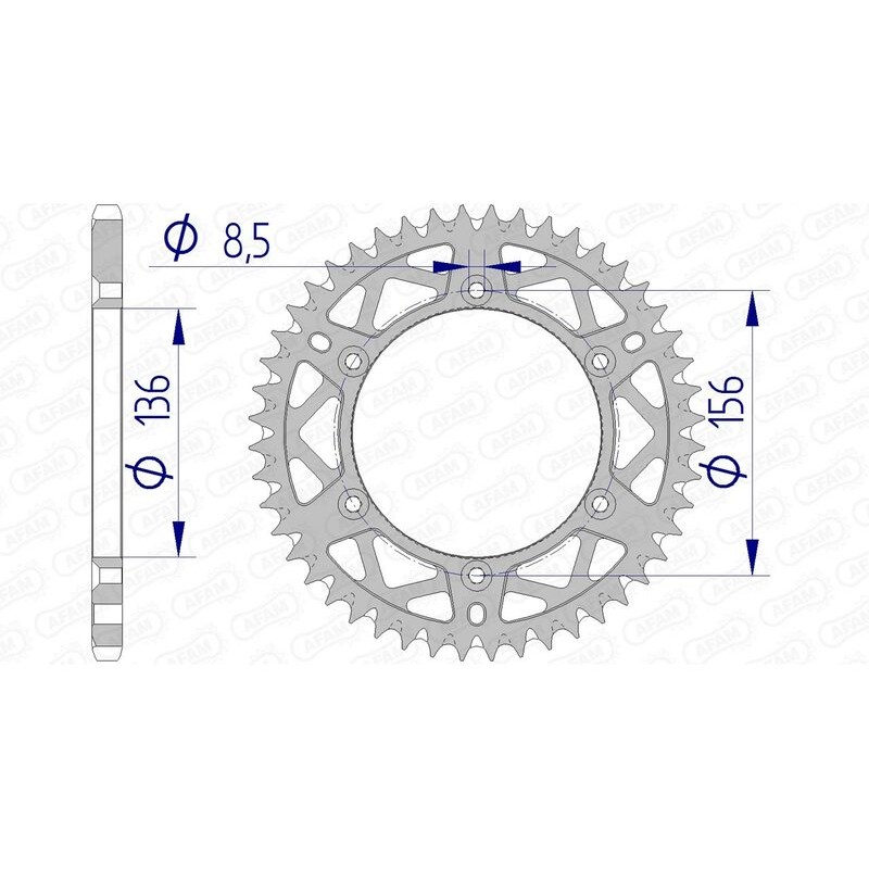 Corona AFAM aluminio ultraligera autolimpiable 15206 - Paso 520 - motoscamaralweb.com Corona AFAM aluminio ultraligera autolimpiable 15206 - Paso 520 - motoscamaralweb.com