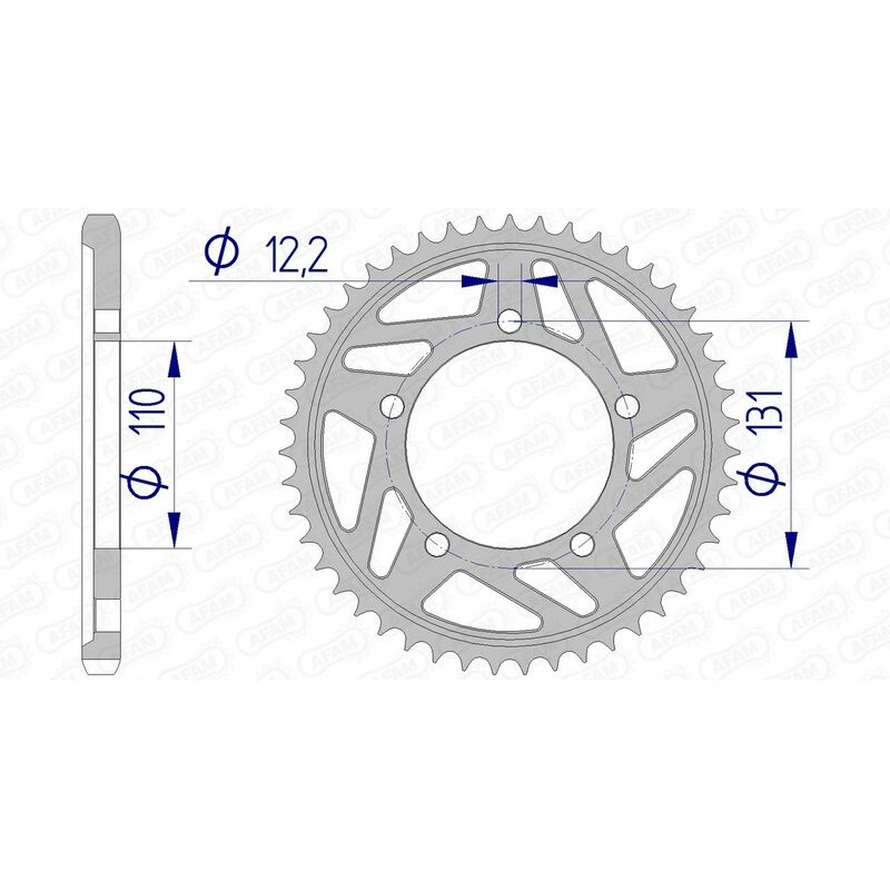 Corona AFAM aluminio 165800 - Paso 525 - motoscamaralweb.com