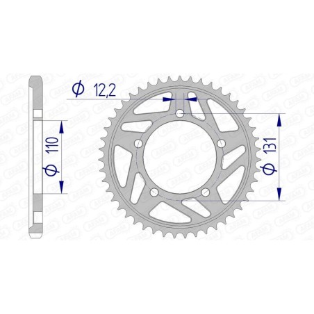 Corona AFAM aluminio 165800 - Paso 525 - motoscamaralweb.com