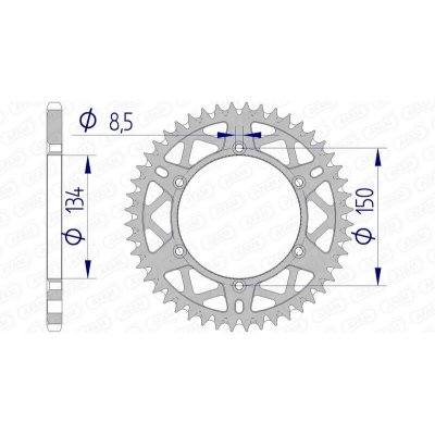 Corona AFAM aluminio ultraligera autolimpiable 17206 - Paso 520 - motoscamaralweb.com