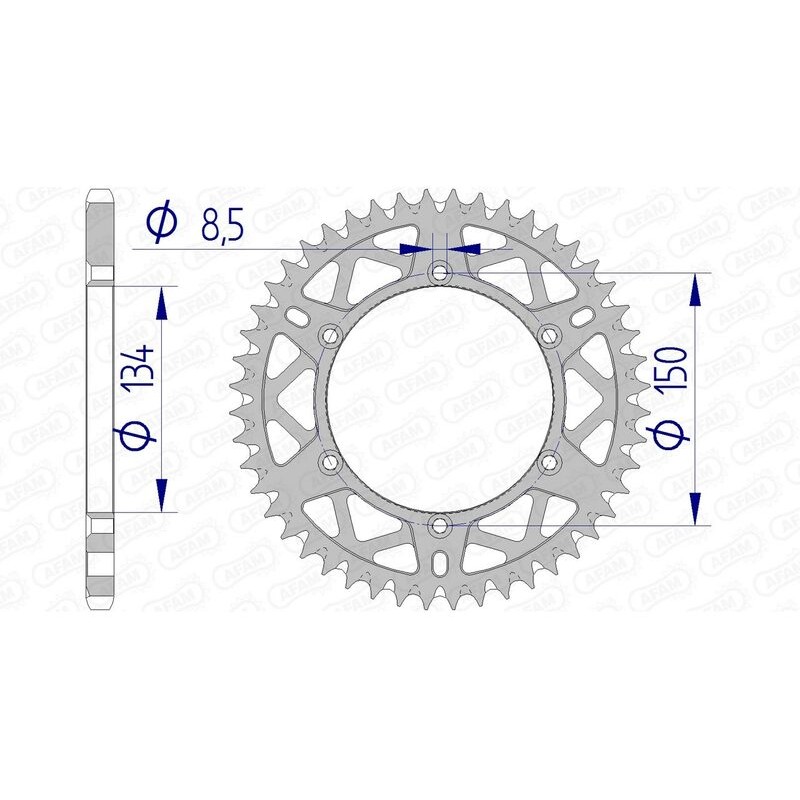 Corona AFAM aluminio ultraligera autolimpiable 17206 - Paso 520 - motoscamaralweb.com Corona AFAM aluminio ultraligera autolimpiable 17206 - Paso 520 - motoscamaralweb.com