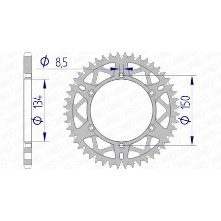 Corona AFAM aluminio ultraligera autolimpiable 17206 - Paso 520 - motoscamaralweb.com