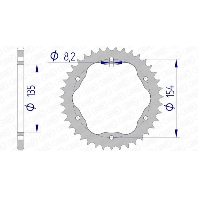 Corona AFAM aluminio 51804 - Paso 520 - Requiere portacoronas AFAM - motoscamaralweb.com