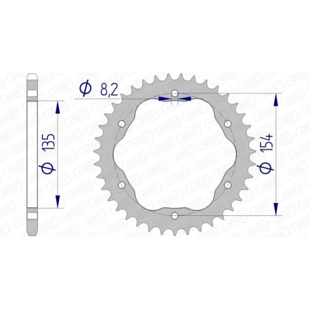 Corona AFAM aluminio 51804 - Paso 520 - Requiere portacoronas AFAM - motoscamaralweb.com