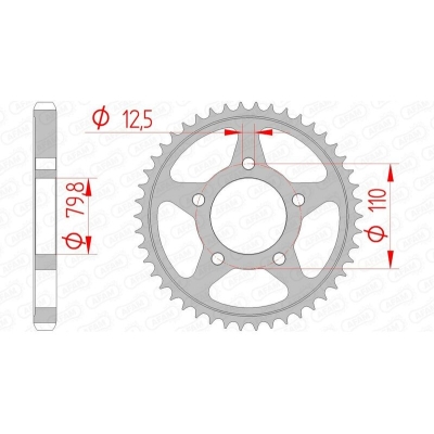 Corona AFAM acero estándar 86600 - Paso 530 - motoscamaralweb.com