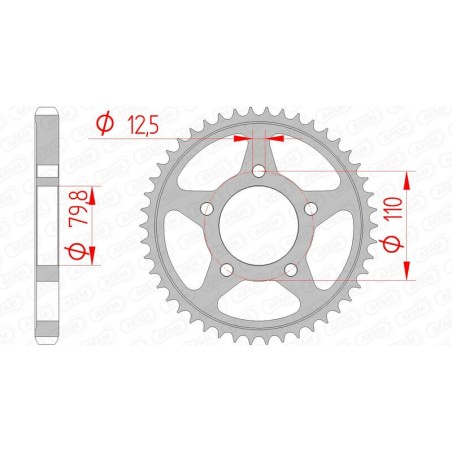 Corona AFAM acero estándar 86600 - Paso 530 - motoscamaralweb.com
