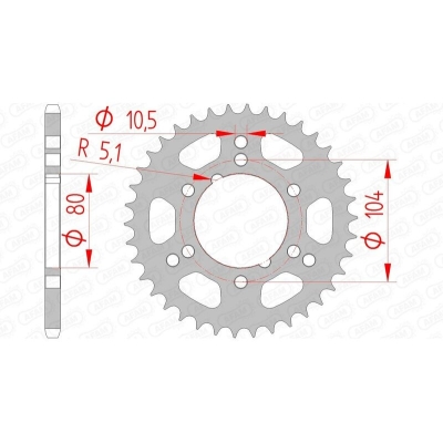 Corona AFAM acero estándar 98300 - Paso 520 - motoscamaralweb.com