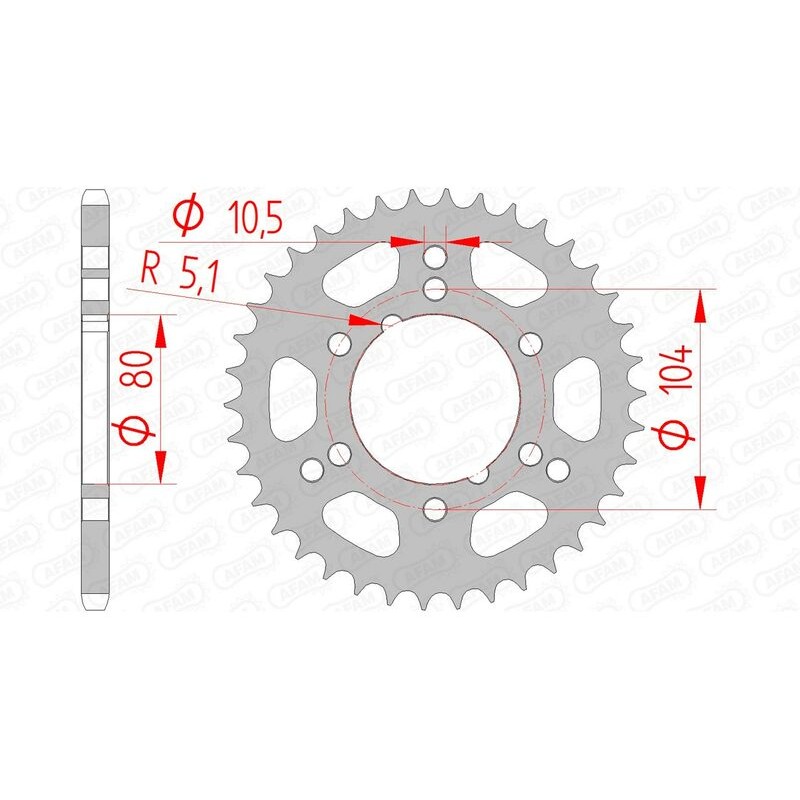Corona AFAM acero estándar 98300 - Paso 520 - motoscamaralweb.com Corona AFAM acero estándar 98300 - Paso 520 - motoscamaralweb.com