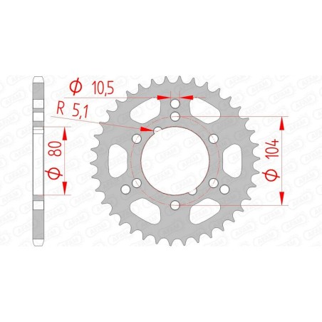 Corona AFAM acero estándar 98300 - Paso 520 - motoscamaralweb.com