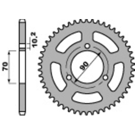 Corona PBR acero C45 estándar 239 - 420 - motoscamaralweb.com