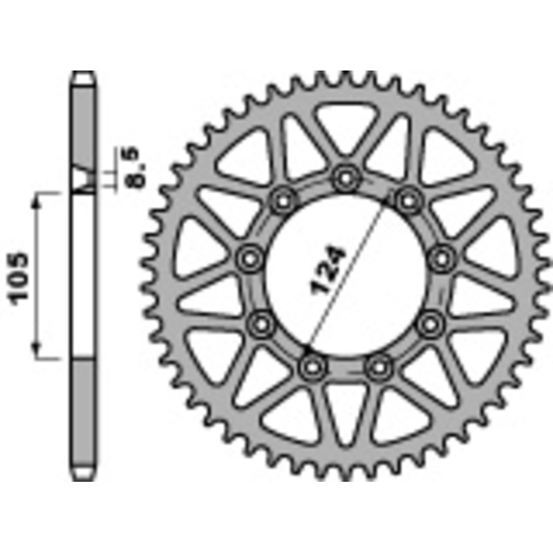 Corona PBR acero C45 estándar 3505 - 520 - motoscamaralweb.com Corona PBR acero C45 estándar 3505 - 520 - motoscamaralweb.com