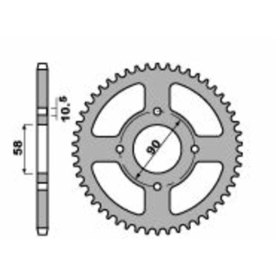 Corona PBR acero C45 estándar 4668 - 520 - motoscamaralweb.com