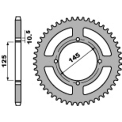 Corona PBR acero C45 estándar 857 - 520 - motoscamaralweb.com