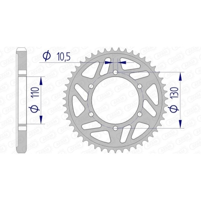 Corona AFAM aluminio 13813 - Paso 530 - motoscamaralweb.com