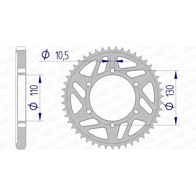 Corona AFAM aluminio 13813 - Paso 530 - motoscamaralweb.com Corona AFAM aluminio 13813 - Paso 530 - motoscamaralweb.com