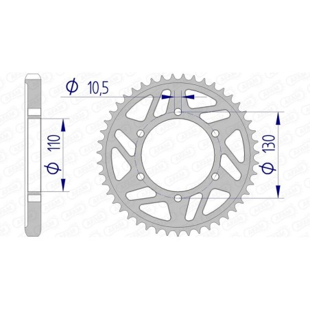 Corona AFAM aluminio 13813 - Paso 530 - motoscamaralweb.com