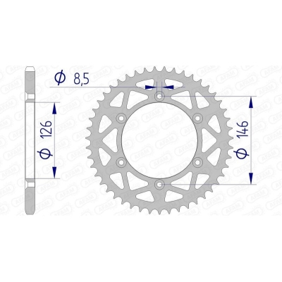 Corona AFAM aluminio 15203 - Paso 520 - motoscamaralweb.com