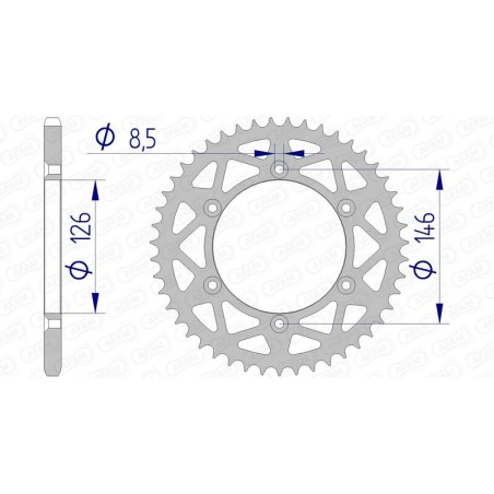 Corona AFAM aluminio 15203 - Paso 520 - motoscamaralweb.com