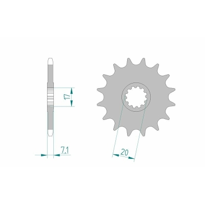 Piñón AFAM acero estándar 94119 - 420 - Motor Minarelli AM6 - motoscamaralweb.com