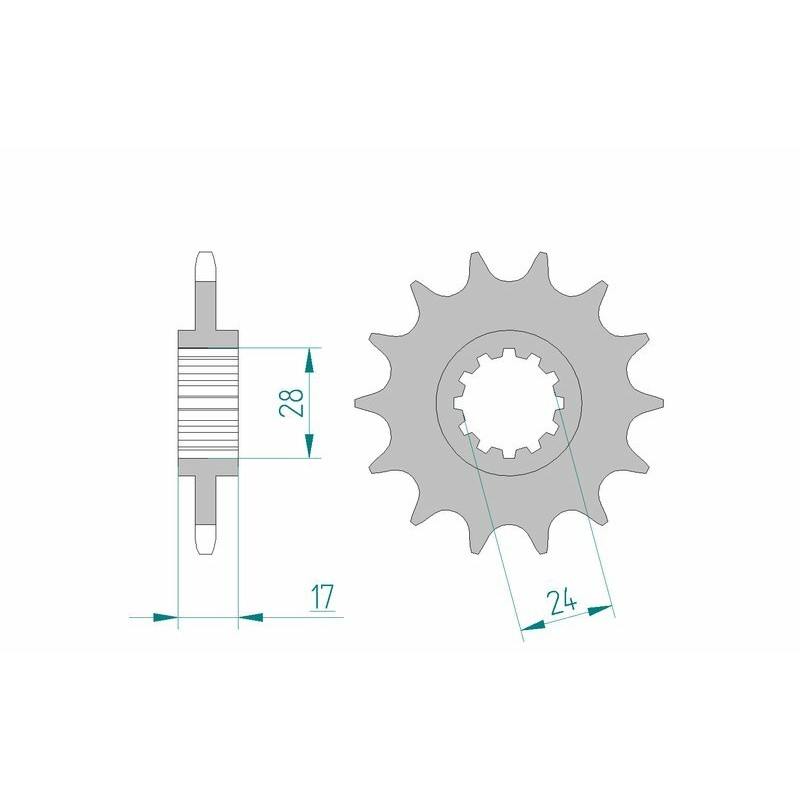 Piñón AFAM acero estándar 20516 - Paso 520 - motoscamaralweb.com Piñón AFAM acero estándar 20516 - Paso 520 - motoscamaralweb.com
