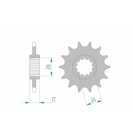 Piñón AFAM acero estándar 20516 - Paso 520 - motoscamaralweb.com