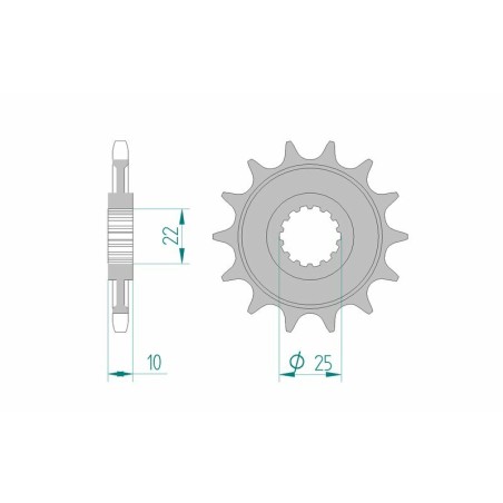 Piñón AFAM acero estándar 94312 - Paso 520 - motoscamaralweb.com