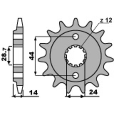 Piñón PBR acero estándar 348 - 525 - motoscamaralweb.com
